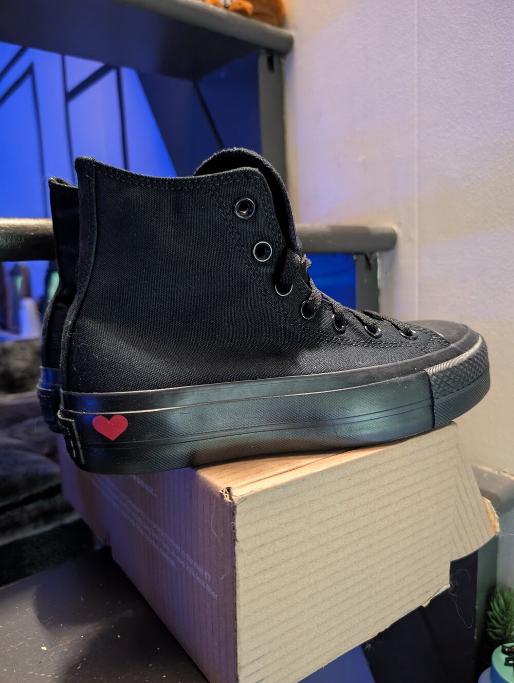 Blacked Out Converse 🖤 Custom All Star Chuck Taylor Platforms